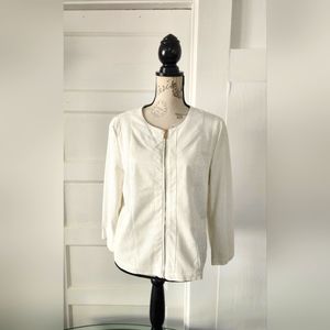 Kut collarless white jacket, brans new, size Large